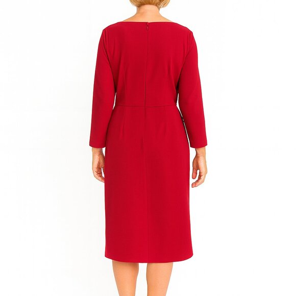 Talbots Red Knot Front Midi Dress Size 10 NWT Perfect for Special Holiday Event - Picture 2 of 8